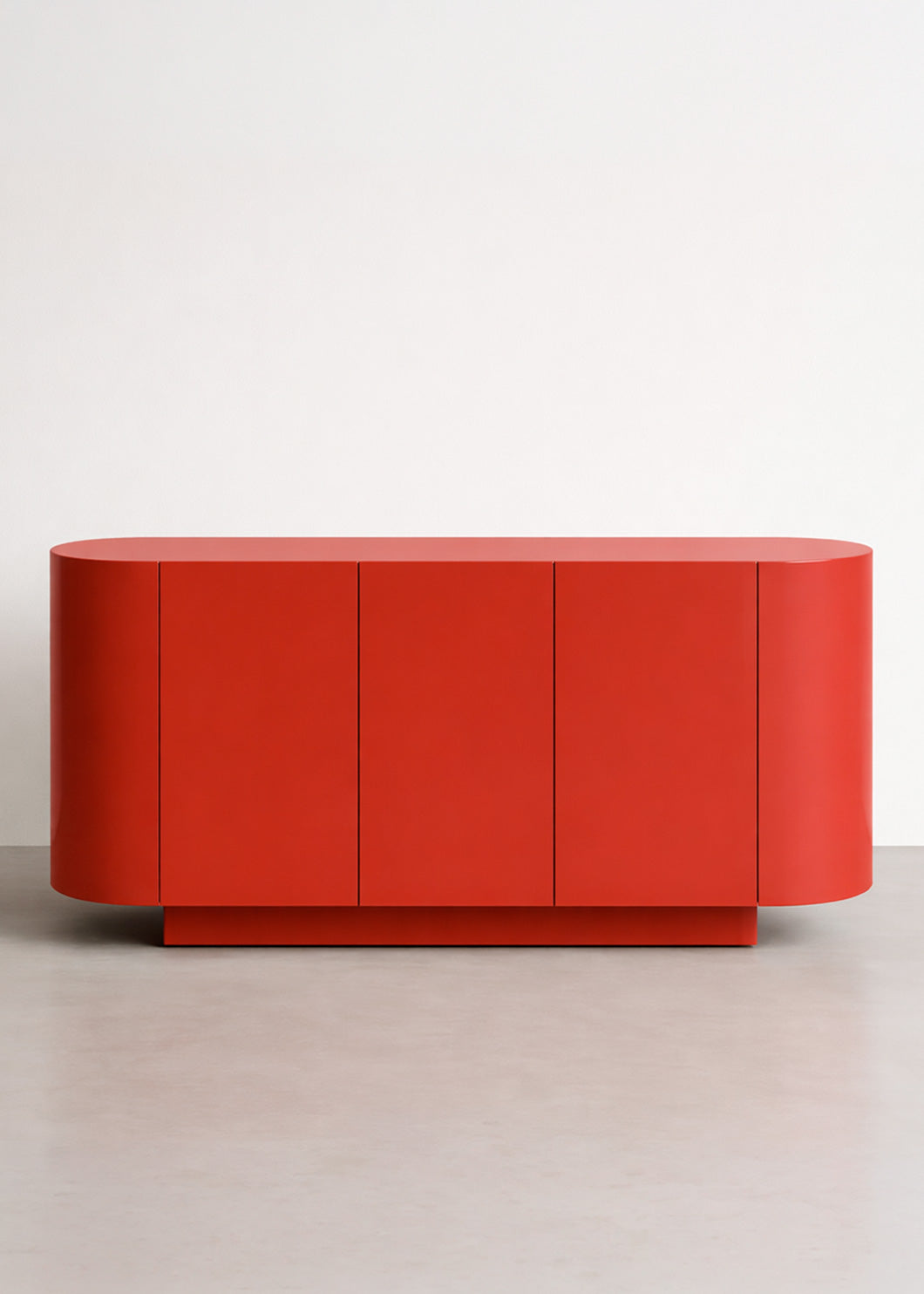 Aparador de madera lacada rojo