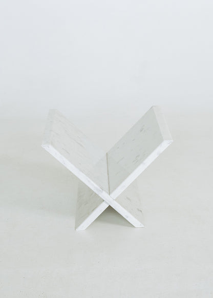 White marble magazine rack