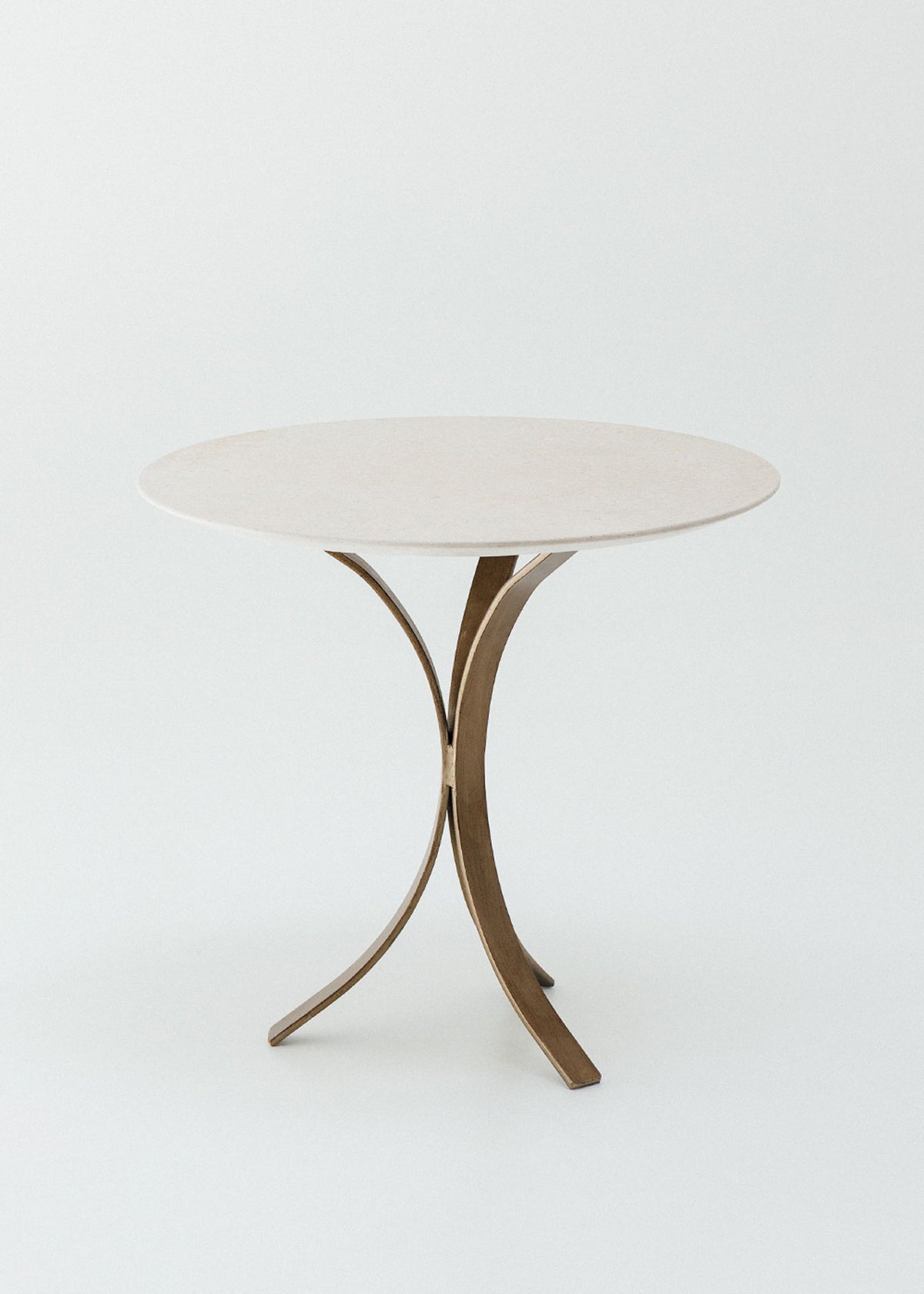 Iron and limestone side table