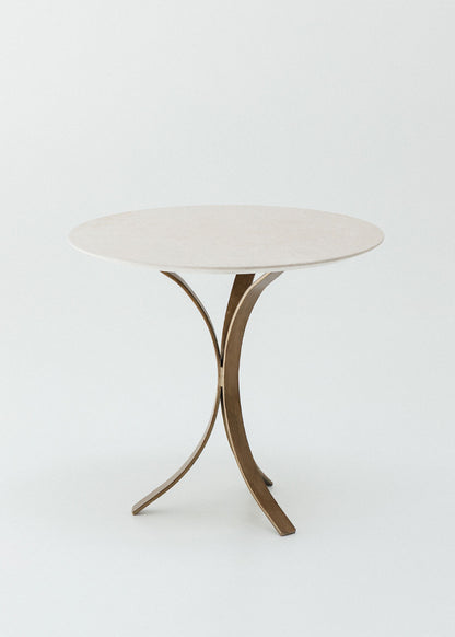 Iron and limestone side table
