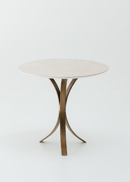 Iron and limestone side table