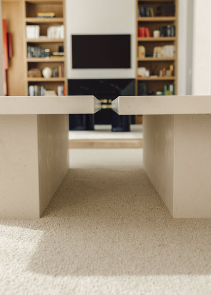 Limestone coffee table