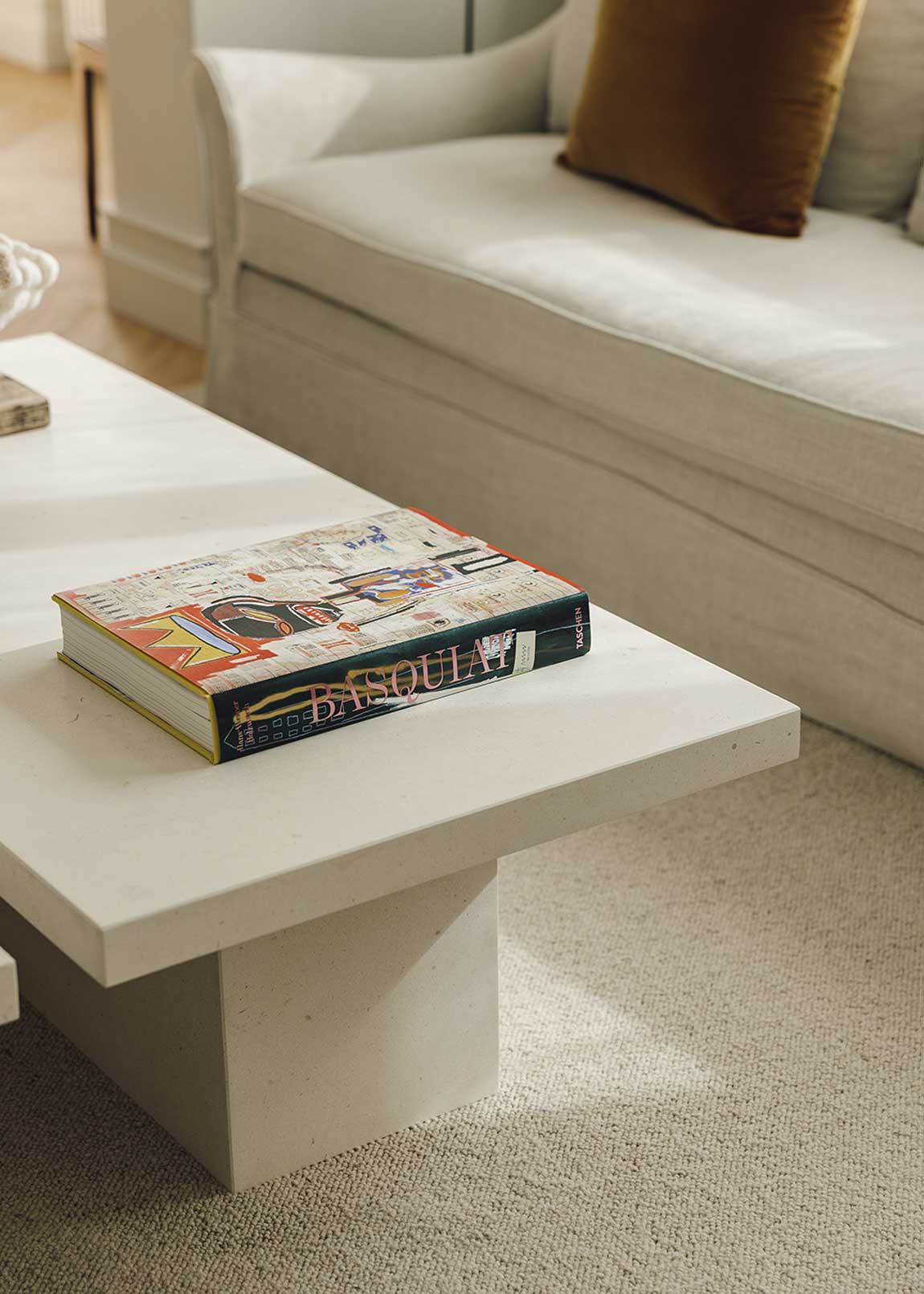 Limestone coffee table