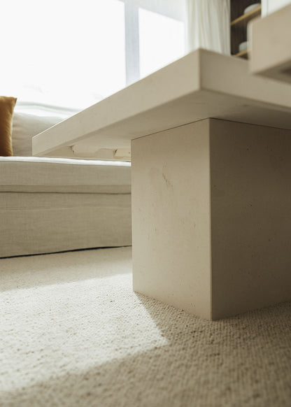 Limestone coffee table