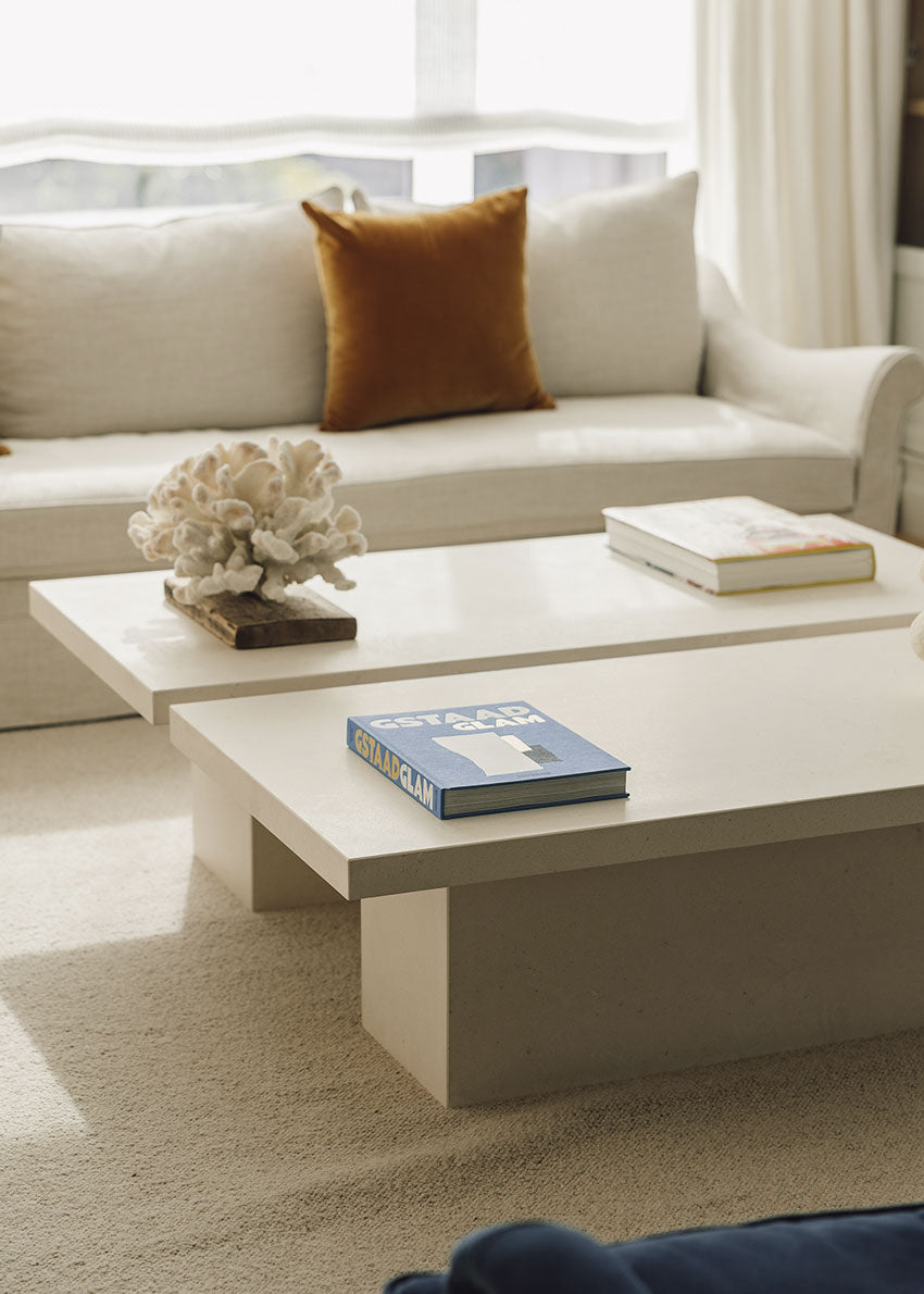 Limestone coffee table