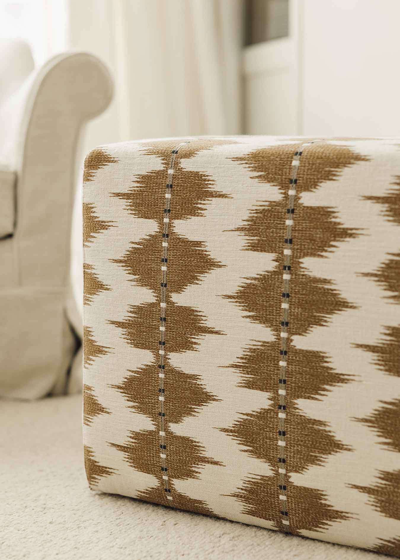 Ochre patterned ottoman