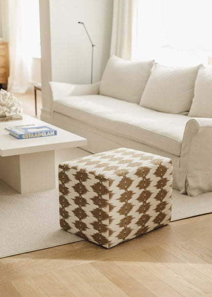 Ochre patterned ottoman