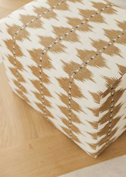 Ochre patterned ottoman