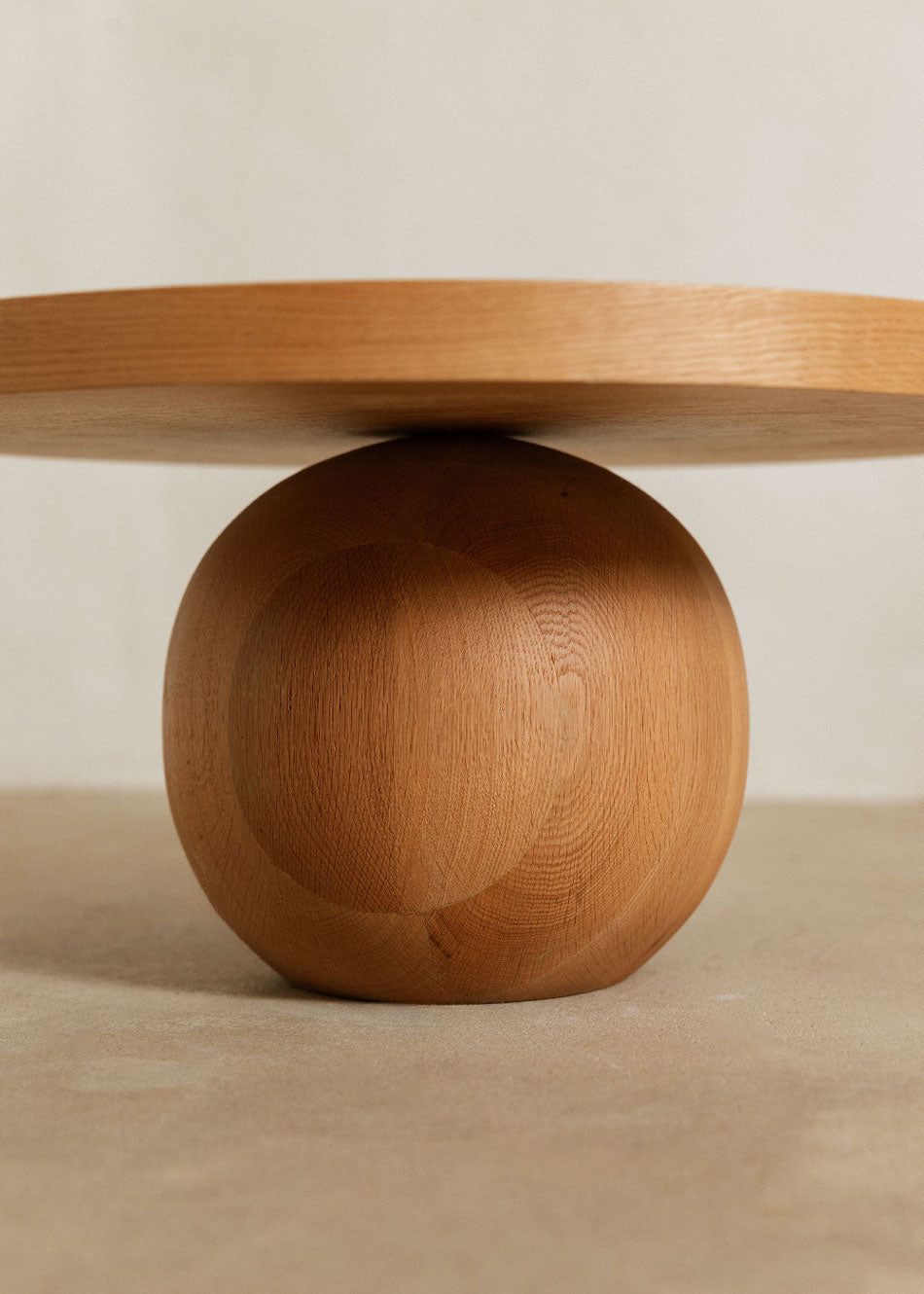 Wooden table on a sphere