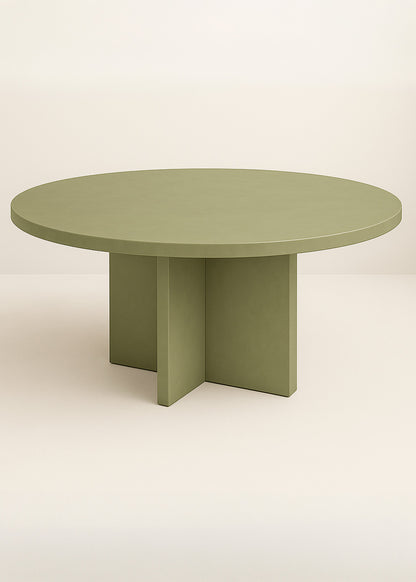 Mesa de comedor redonda en madera lacada