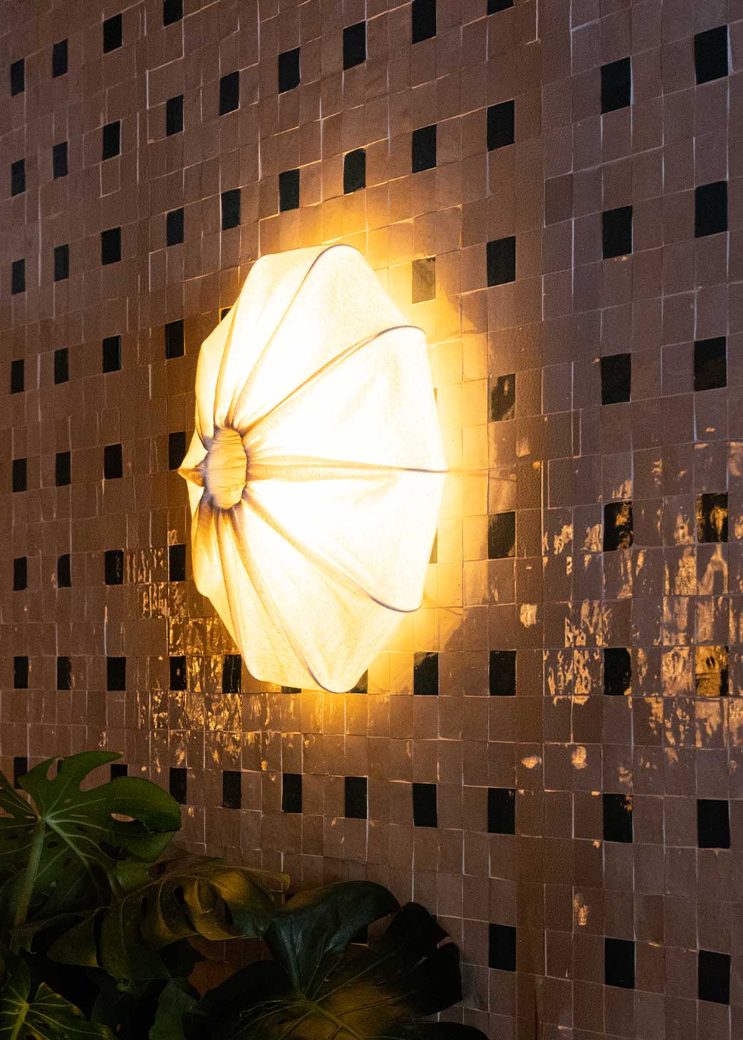 Aplique de pared de lino.