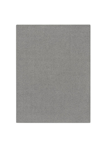 Alfombra fabricada con lana de color gris en telar tufting con superficie en bucle.