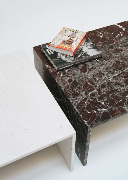 Mesa de centro de Rosso lepanto y caliza