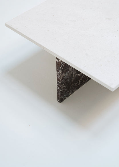 Mesa de centro de Rosso lepanto y caliza