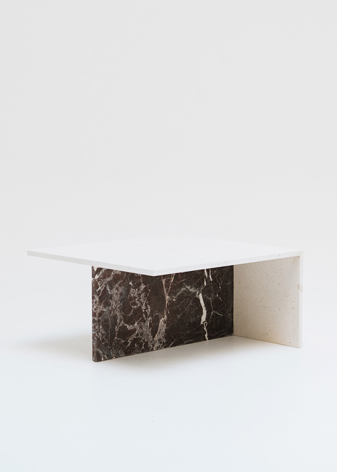 Mesa de centro de Rosso lepanto y caliza