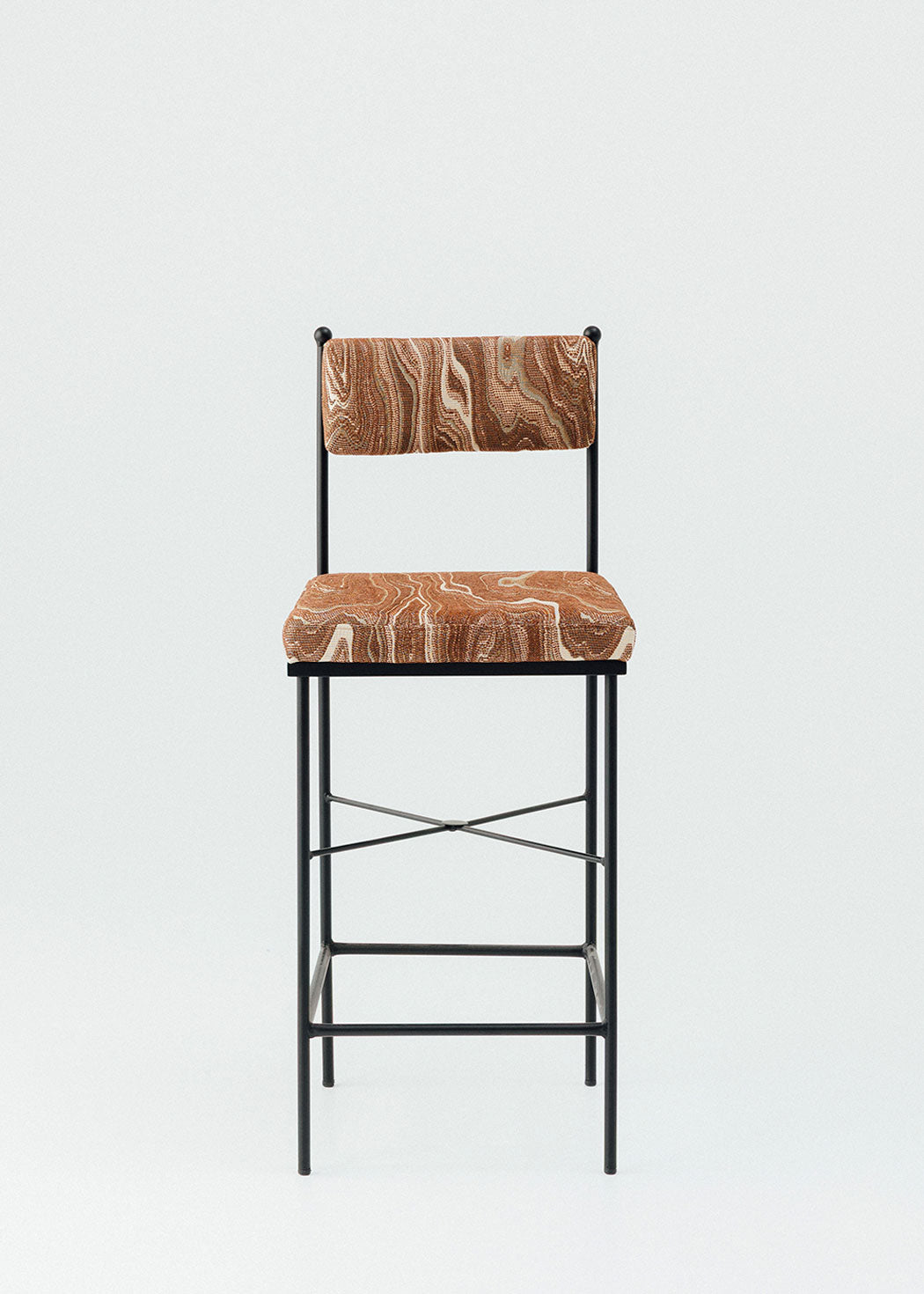 Outdoor steel stool without armrests