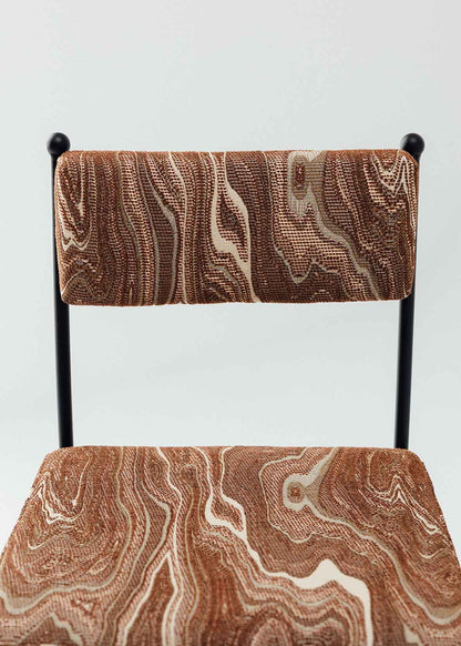 Outdoor steel stool without armrests