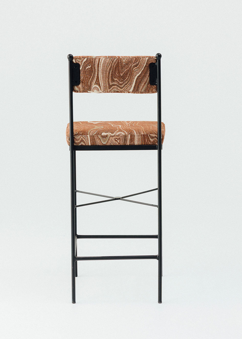 Outdoor steel stool without armrests