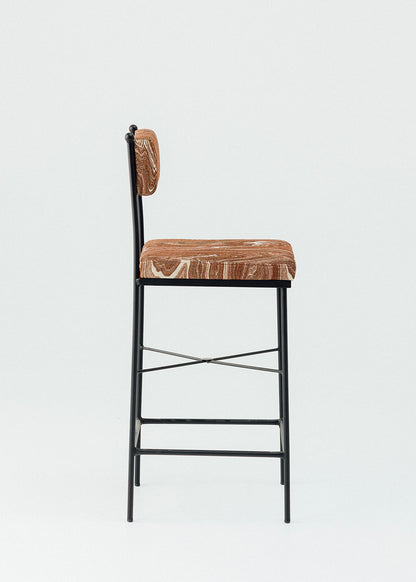 Outdoor steel stool without armrests